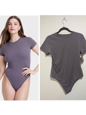 Auden | Luxe Stretch Fully Lined Bodysuit In Mauve Gray